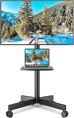 Mobile TV Stand with Shelf for 23-65 inch TVs