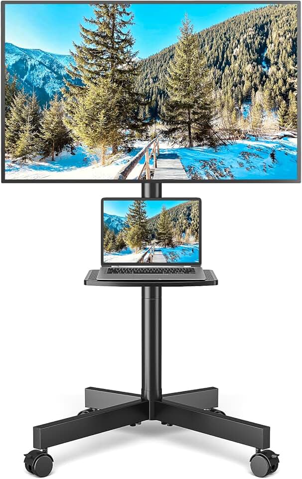Mobile TV Stand with Shelf for 23-65 inch TVs