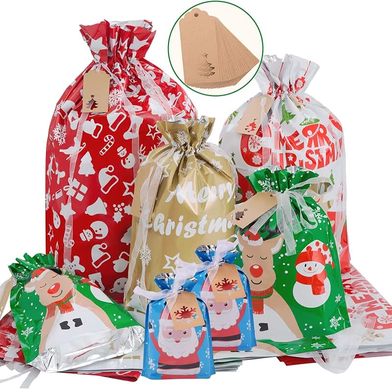 Set of 40 Christmas Gift Bags in Various Sizes