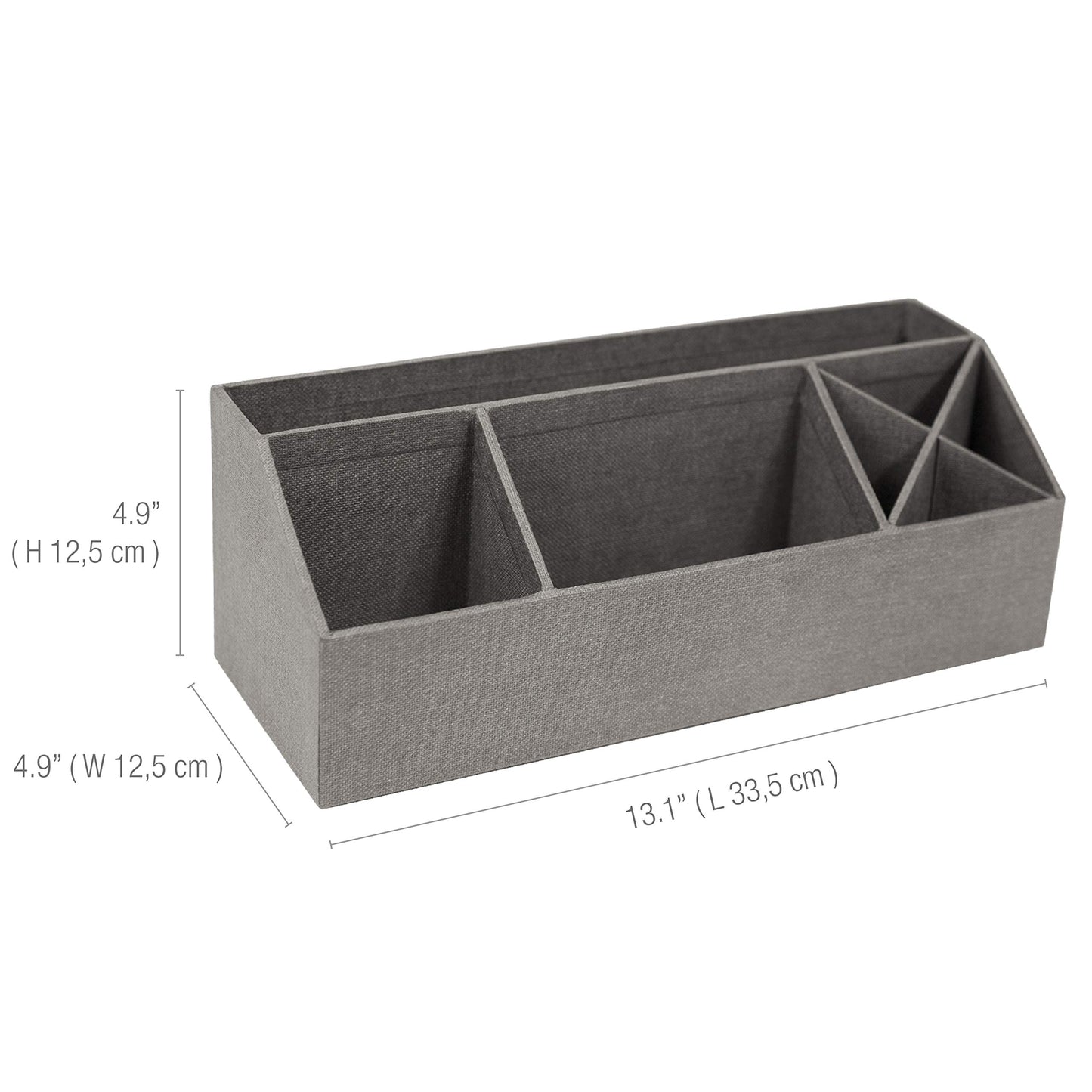 Durable 7-Compartment Desk Organizer in Canvas Gray