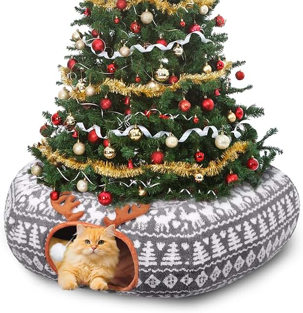 Christmas Cat Tunnel Bed and Play Toy
