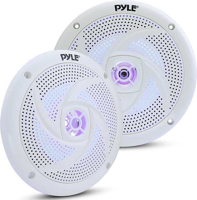 Waterproof 6.5-Inch Marine Speakers, 2-Way, Pair