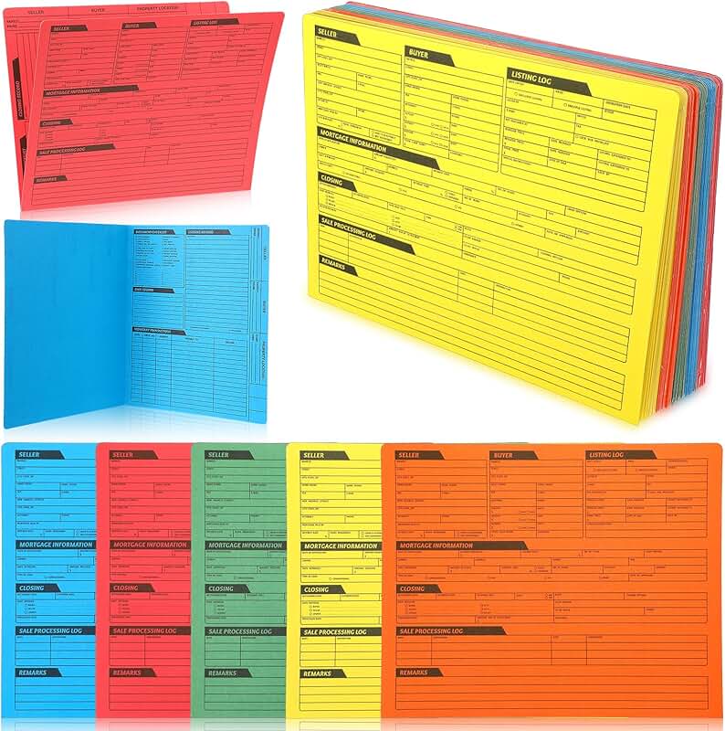 50 Pcs Real Estate Listing Folders with Closing Checklist