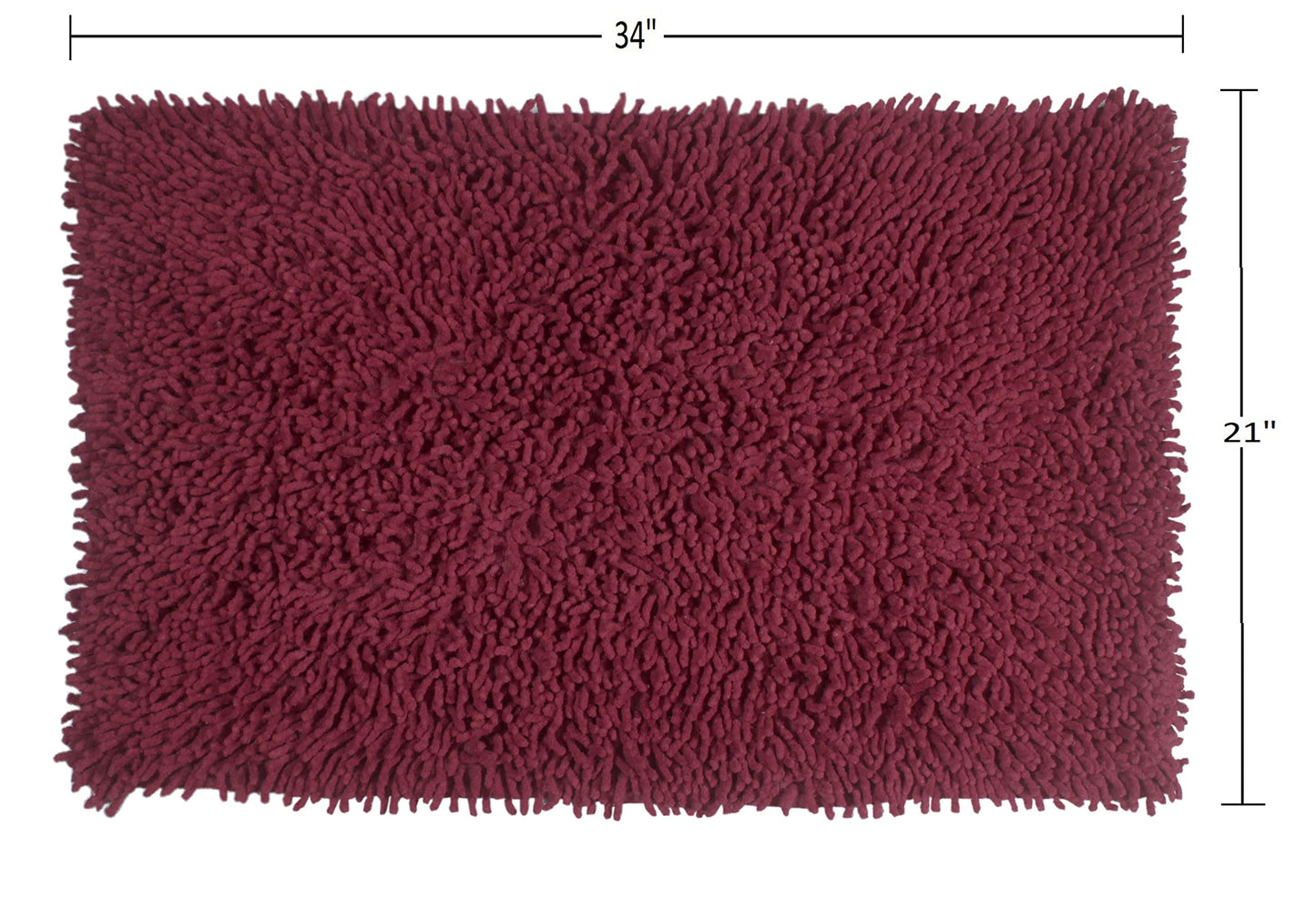 Fantasia Bath Absorbent Cotton, Soft Rug, Machine wash Dry, 21" x 34" Rectangle, Red