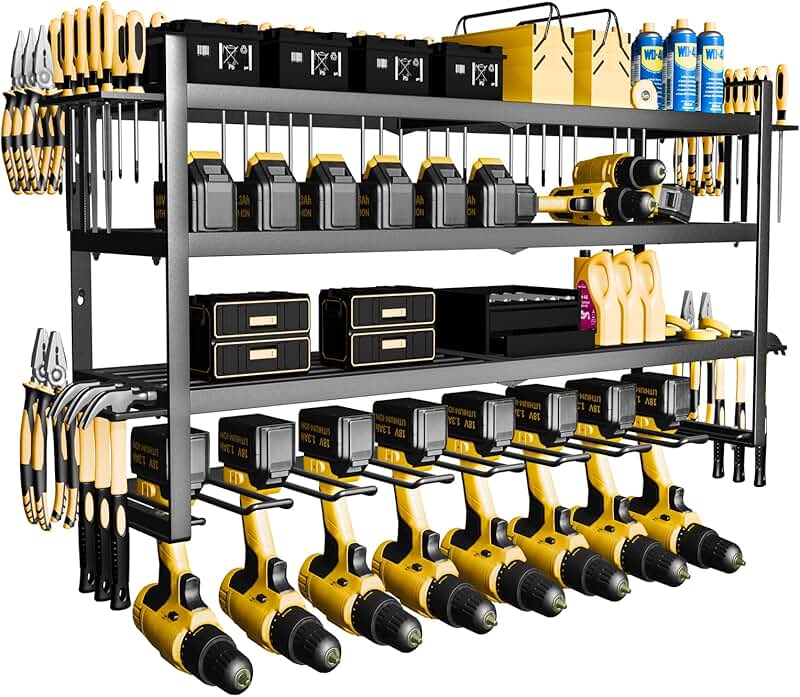 Heavy Duty 4-Layer Metal Power Tool Organizer, 33 Inch