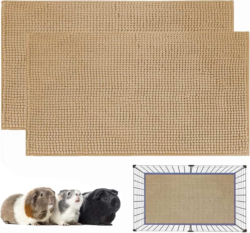 2 Pack Guinea Pig Fleece Cage Liners for Small Pets