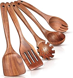 Set of 5 Wooden Cooking Utensils for Kitchen