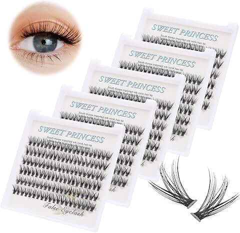 Set of 5 Black False Eyelashes with 8-16mm C Curl