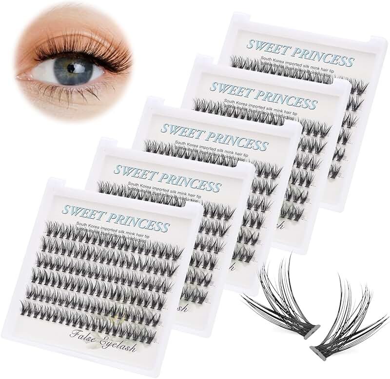 Set of 5 Black False Eyelashes with 8-16mm C Curl