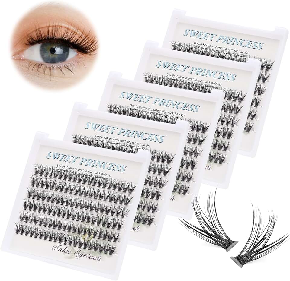 Set of 5 Black False Eyelashes with 8-16mm C Curl