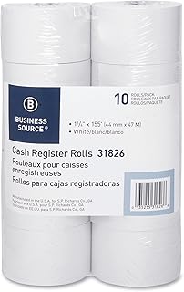 White Bond Paper Rolls, 44mm x 155', 10 Pack