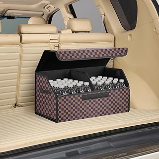 Leather foldable trunk organizer with lid
