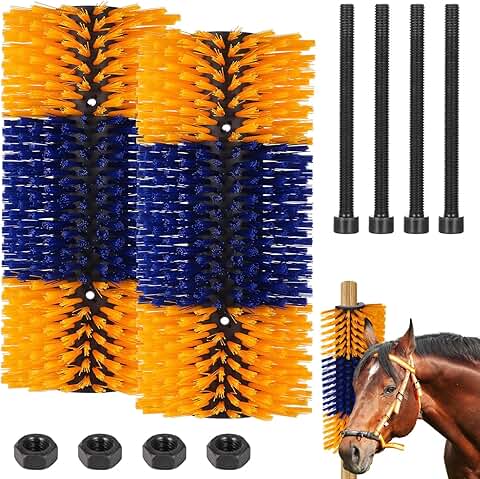 2 Pcs Livestock Scratch and Massage Brush Kit