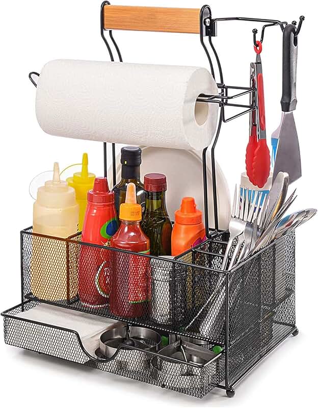 Bamboo Sliding Appliance Tray for Coffee Makers and Air Fryers