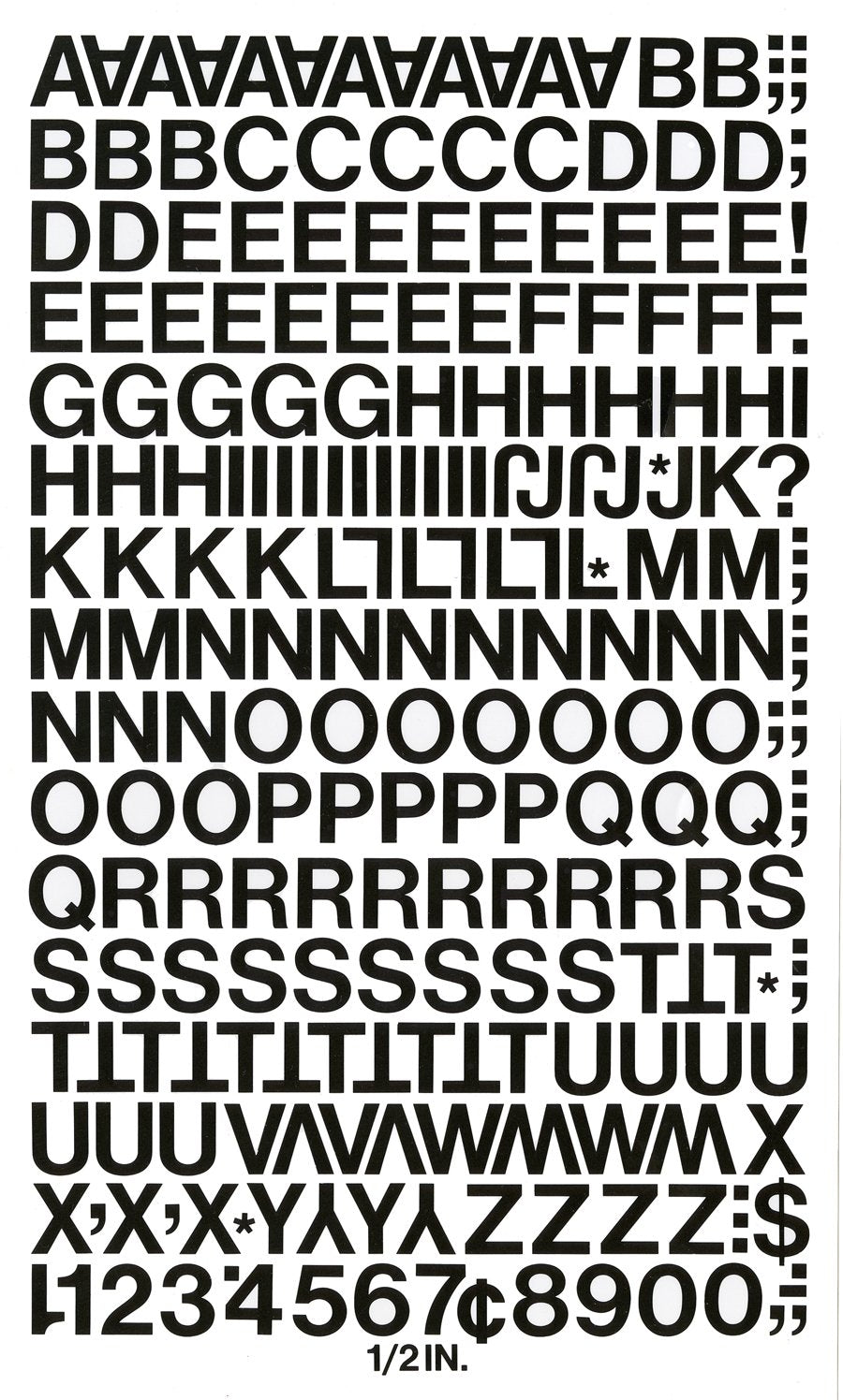 Black Vinyl Letters and Numbers Pack 201 Count