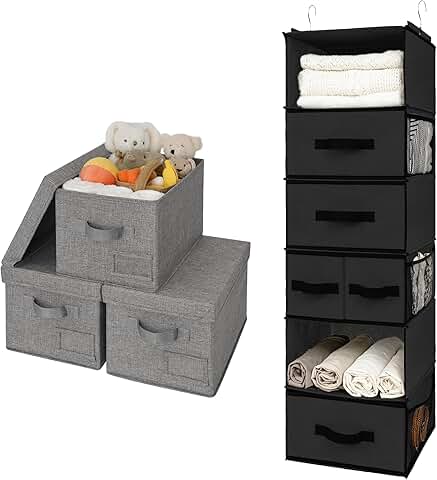 Bundle of Closet Hanging Organizers and Storage Bins