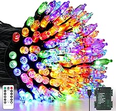 Battery-Operated 33ft 100LED Christmas String Lights with Remote