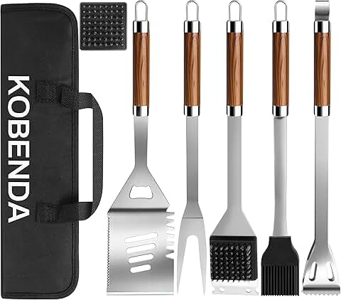 Stainless Steel BBQ Grill Tools Set with Storage Bag