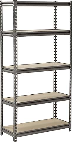 Silver Steel Storage Rack with 5 Shelves