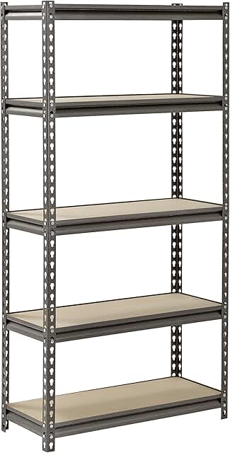 Silver Steel Storage Rack with 5 Shelves