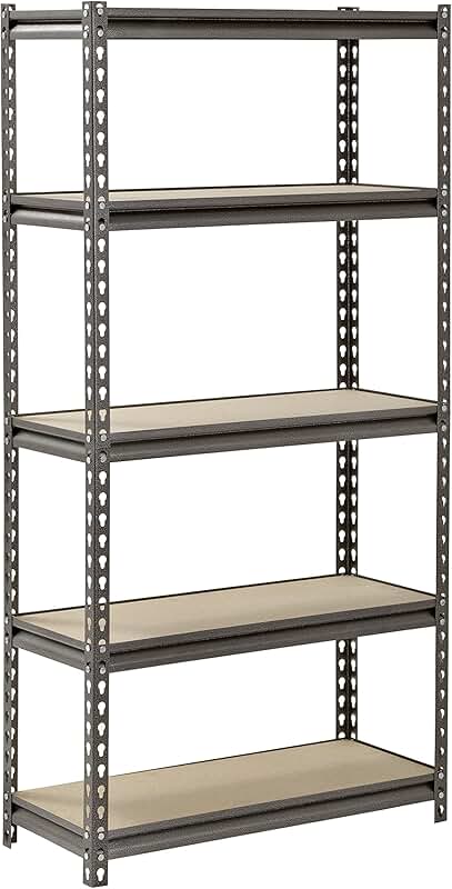 Silver Steel Storage Rack with 5 Shelves