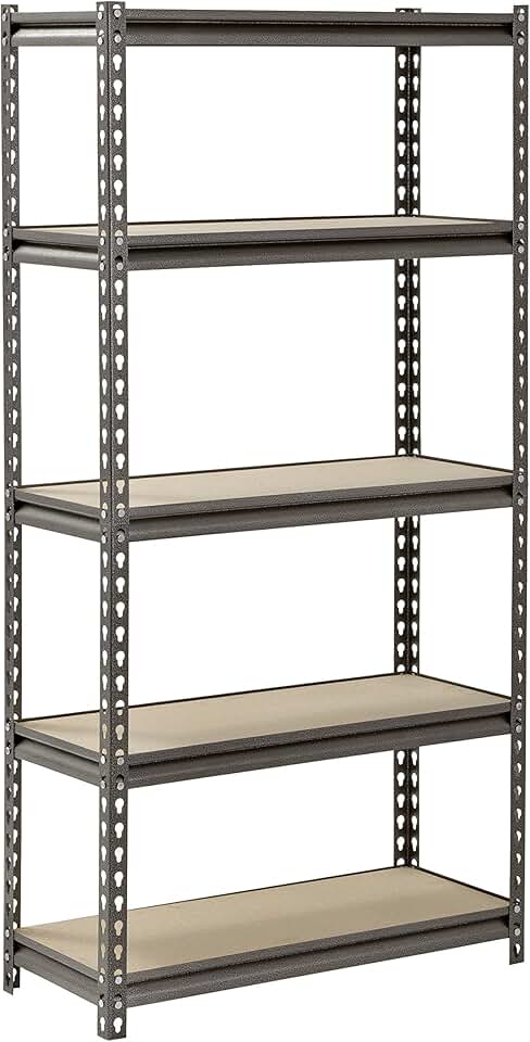 Silver Steel Storage Rack with 5 Shelves
