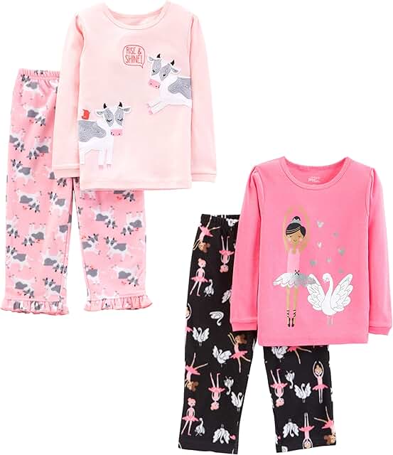Baby Girl's 4-Piece Pajama Set