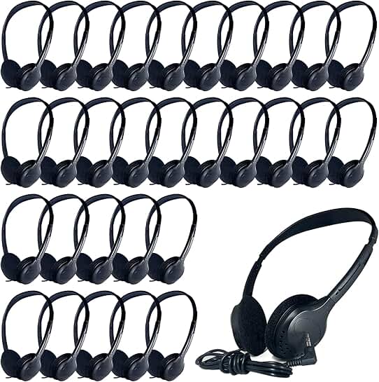 60 Pack Kids and Student Headphones with 3.5mm Jack