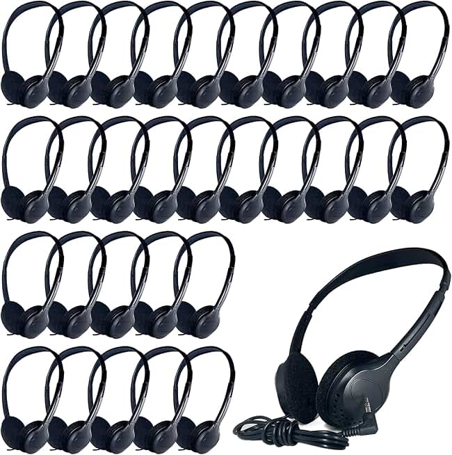 60 Pack Kids and Student Headphones with 3.5mm Jack