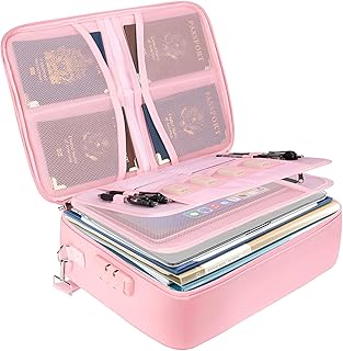 Fireproof Locking Document Box, Waterproof File Organizer