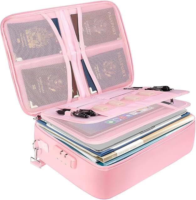 Fireproof Locking Document Box, Waterproof File Organizer