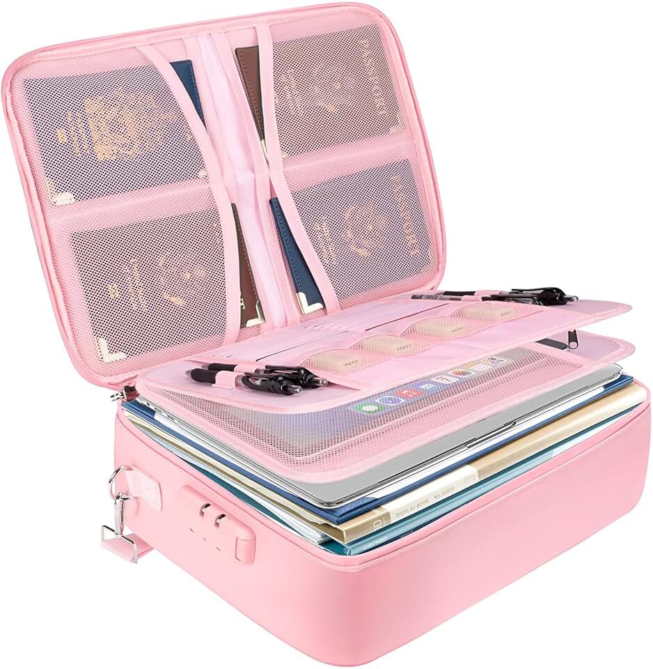 Fireproof Locking Document Box, Waterproof File Organizer