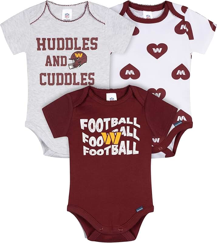NFL baby girls three-pack onesie bodysuits