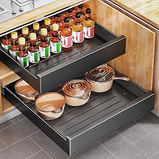 Heavy Duty 21" Deep Cabinet Organizer with Slide Out Shelves