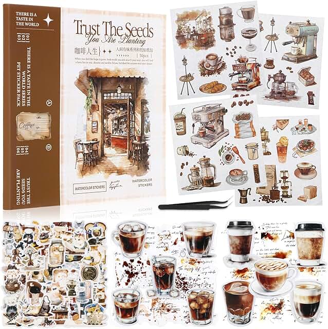 717 Coffee Stickers for Journaling and Crafts