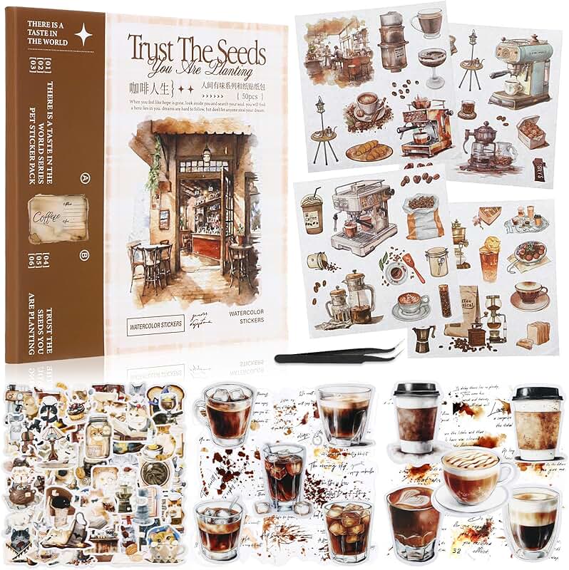 717 Coffee Stickers for Journaling and Crafts