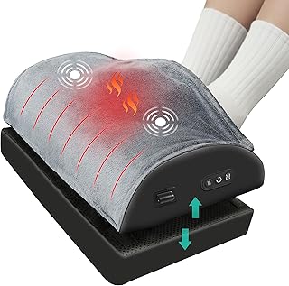 Heated Foot Rest with Massage and Adjustable Height
