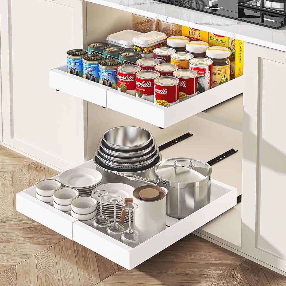 Expandable Pull-Out Cabinet Organizers, 2 Pack