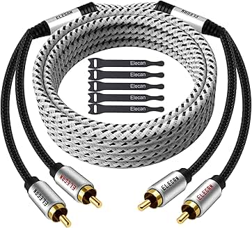 Premium 100 Ft RCA Stereo Audio Cable with Shielding