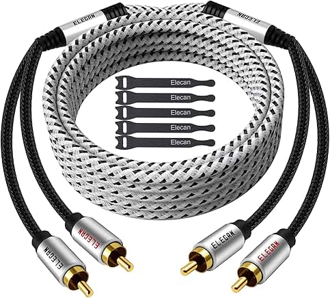 Premium 100 Ft RCA Stereo Audio Cable with Shielding