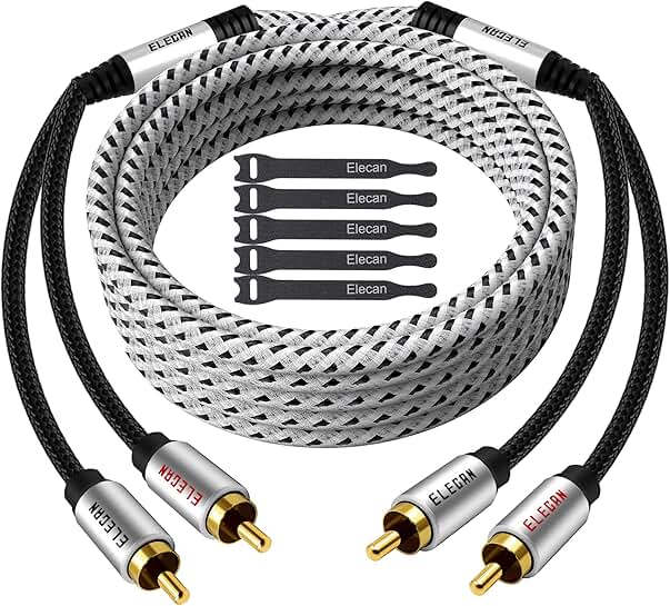 Premium 100 Ft RCA Stereo Audio Cable with Shielding