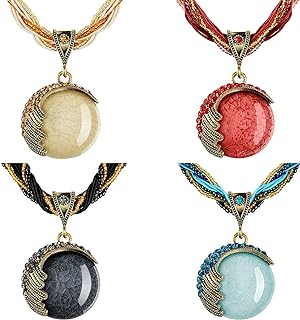 Set of four bohemian turquoise beaded necklaces