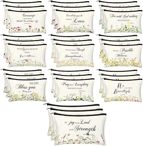 30 Christian Gift Pouches for Women with Bible Verses