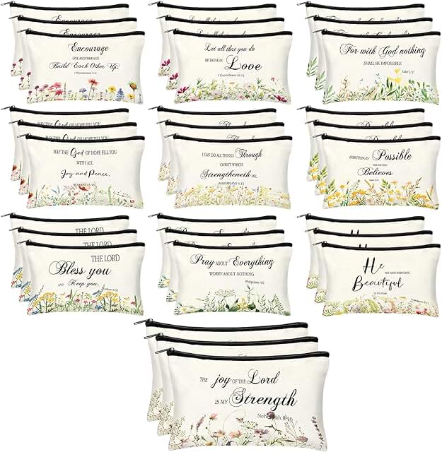 30 Christian Gift Pouches for Women with Bible Verses