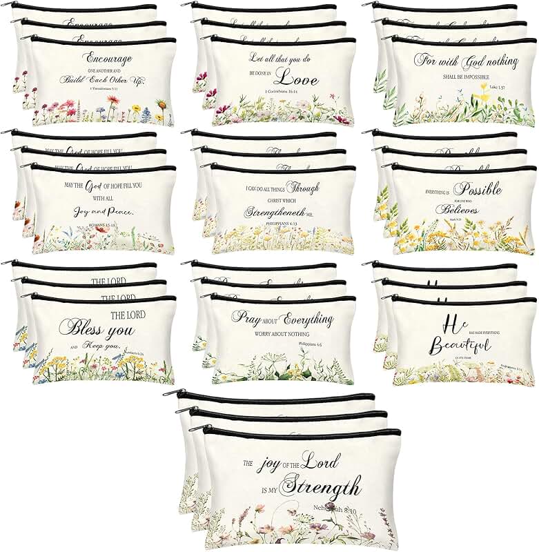 30 Christian Gift Pouches for Women with Bible Verses