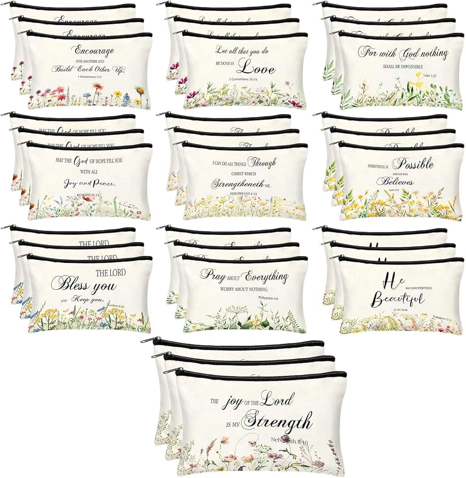 30 Christian Gift Pouches for Women with Bible Verses