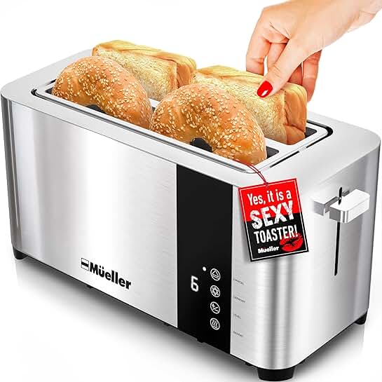 4-Slice Stainless Steel Toaster with Wide Slots