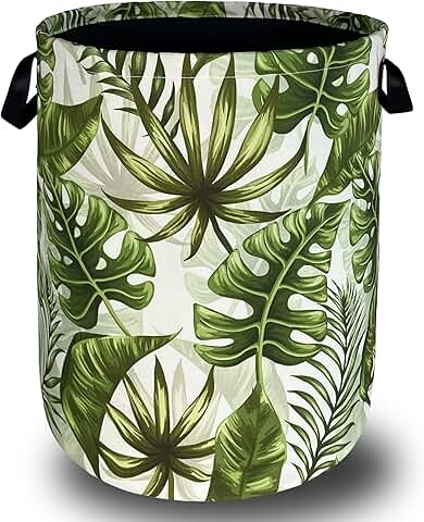 Colorful Tropical Leaves Foldable Laundry Basket