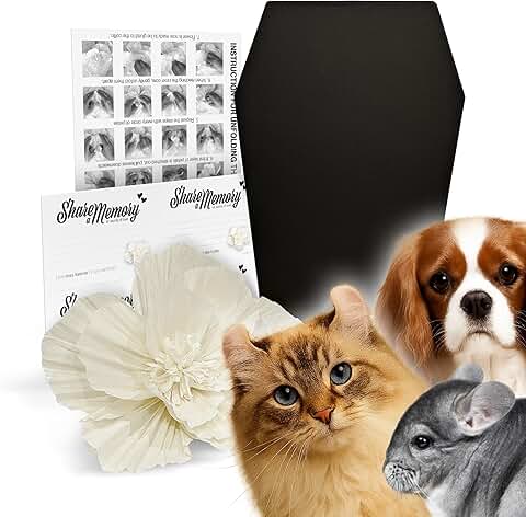 Pet Coffin for Dogs and Cats with Floral and Memory Cards