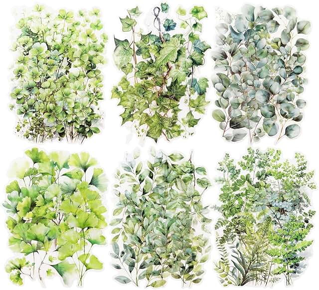 120 Botanical Leaf Stickers for Crafts and Journals